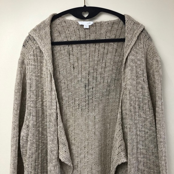 J Jill Cardigan Large Sweater Open Longline Knit Lagenlook Beach Grandma Minimal - Picture 4 of 16